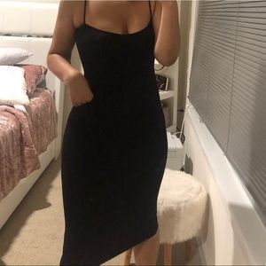 Black midi dress